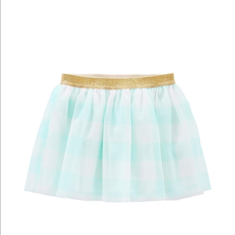 Carter's NWT gingham tutu skirt mint green girls 4T